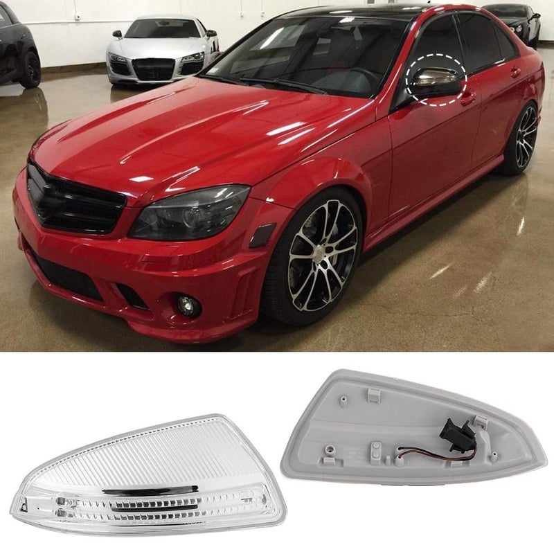 Suuonee Side Mirror Turn Signal Light for C-Class C250 C300 C350 C63 (Right 2048200821) Passenger Side Direct Fit Replacement Easy Plug and Play Installation Durable LED Lamp - Image 2